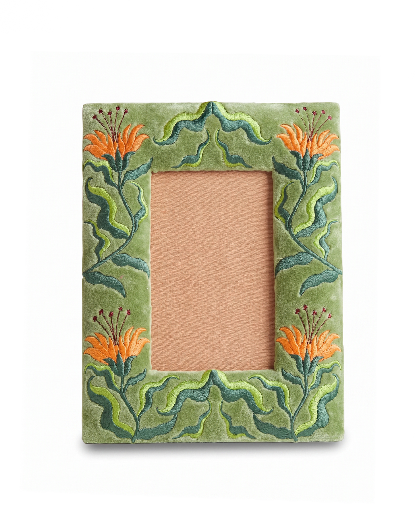 Folk Floral Photo Frame Moss Green AKS589316B