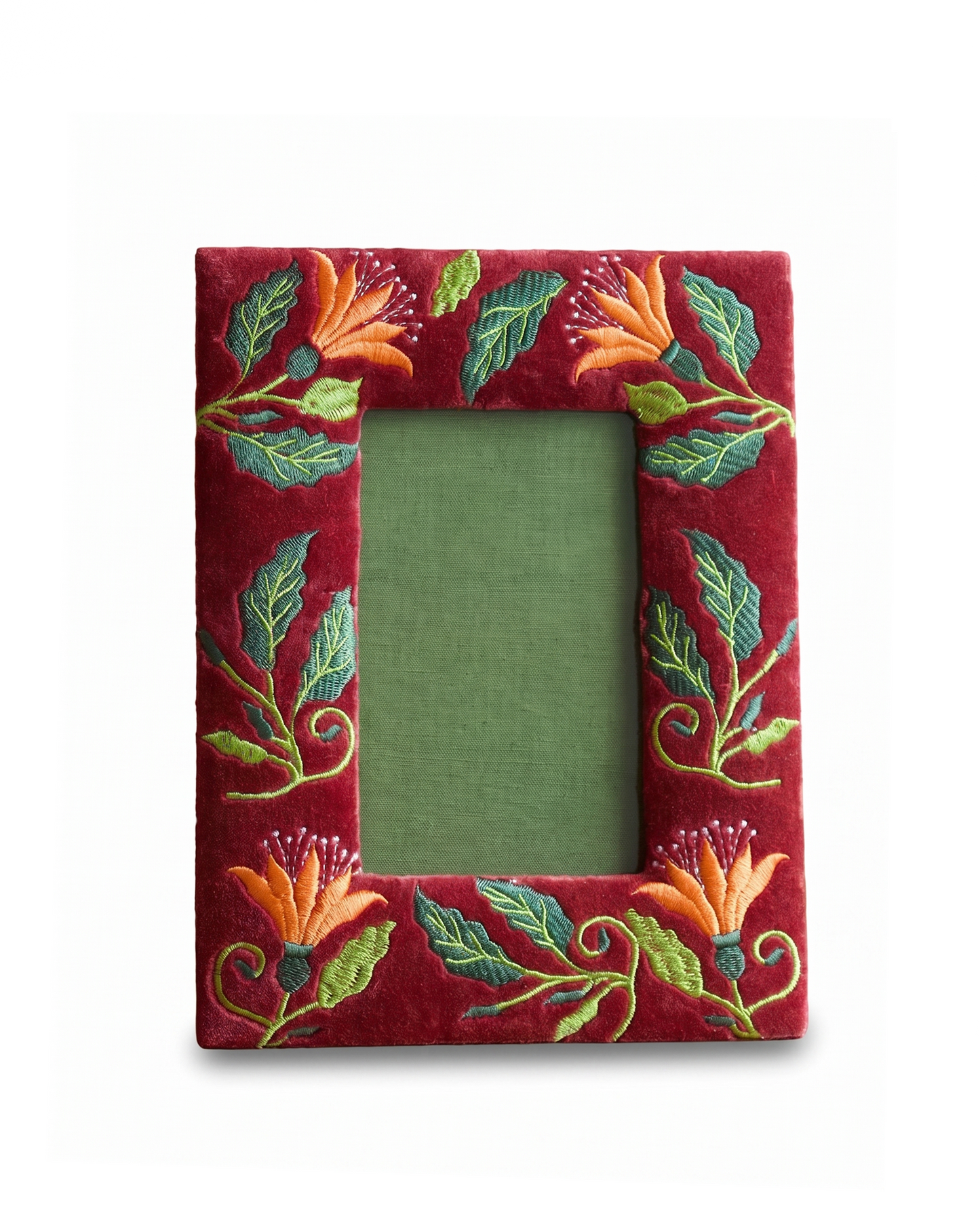 Folk Floral Photo Frame Warm Burgundy AKS589317B
