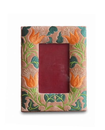 Folk Floral Photo Frame Soft Peach AKS589318B