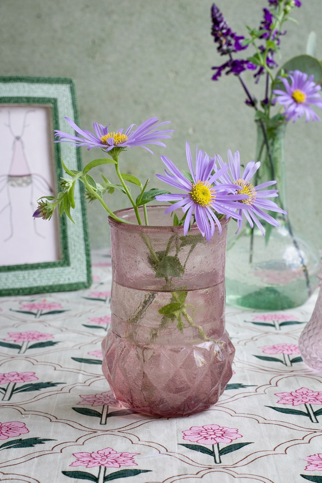 Vase recycled glass lilac WEL201