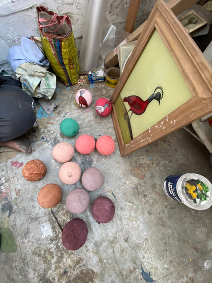Paper Mache ball Kingfisher MJ25461