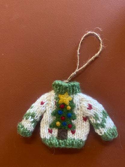 Ugly green Christmas jumper