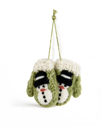 Wanten sneeuwpoppen groen NEP107