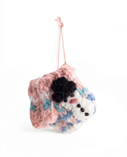 Wanten sneeuwpop roze NEP118