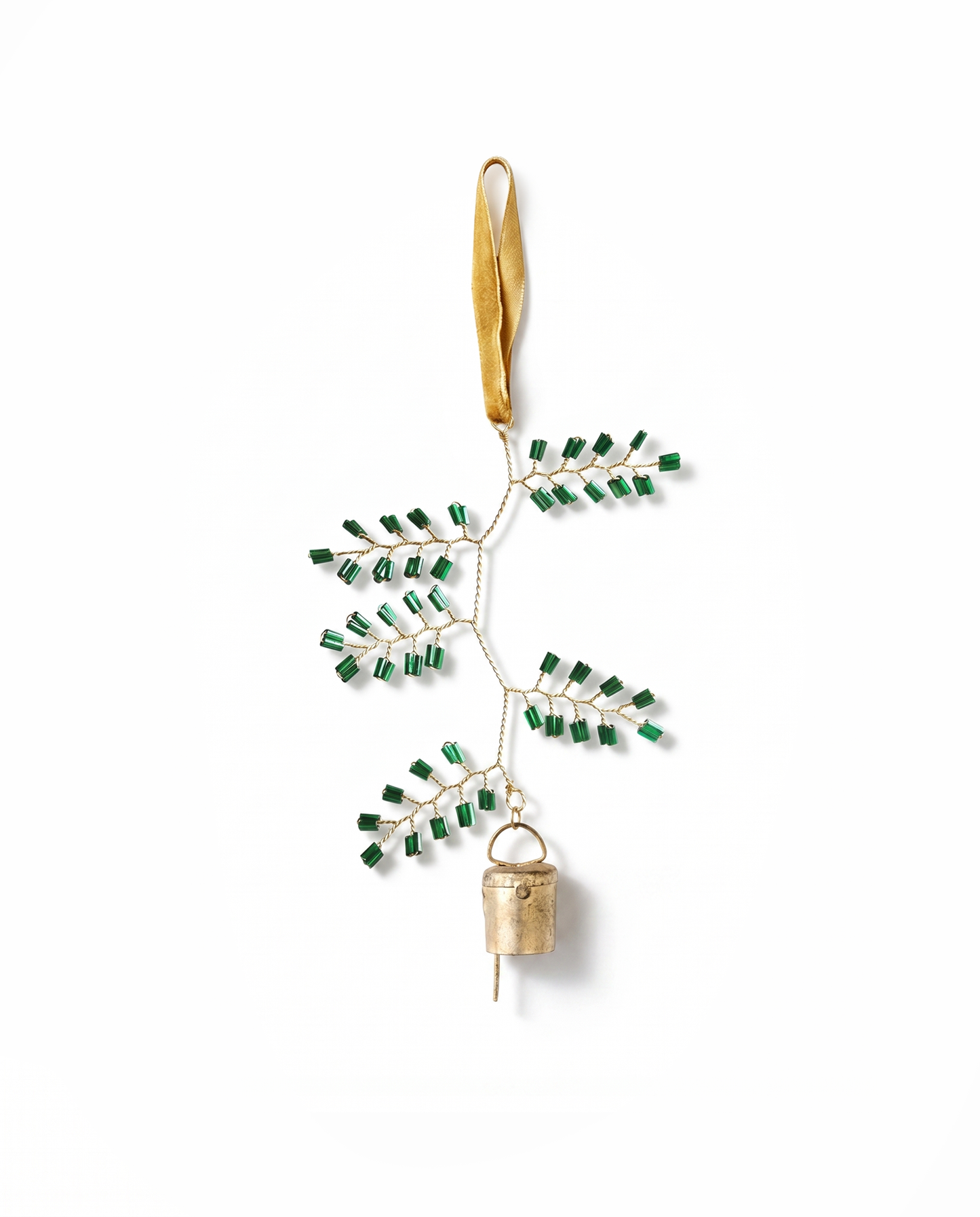 Bell with green beads WD33
