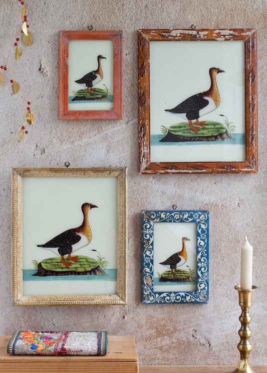 Glas schilderij vogel