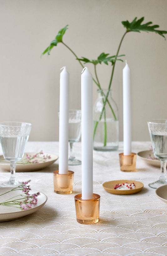 Kaarsenhouder glas cinna-perzik WEL180