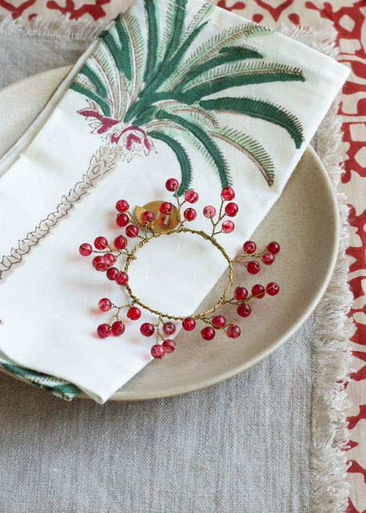 Rond de serviette verre rouge TI1515