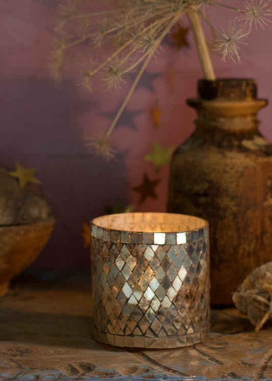 Tealight Mosaic Antique WEL208