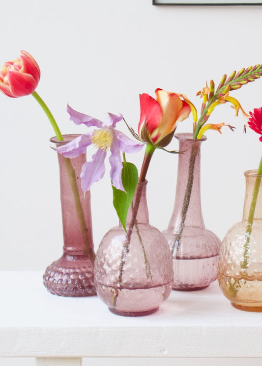 Vase recycled glass lilac WEL194