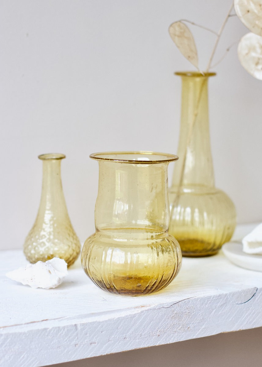 Vaas gerecycled glas licht goud DE019-46