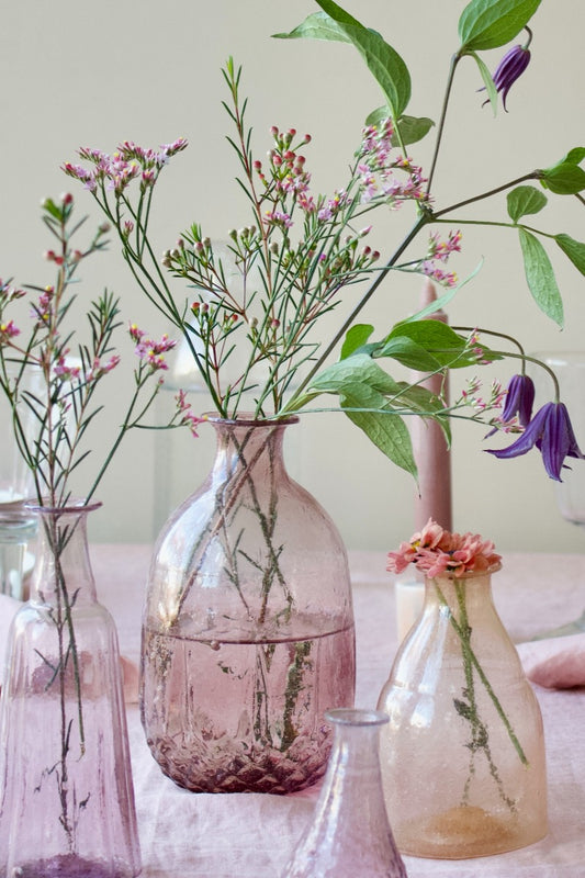 Vase recycled glass lilac WEL203