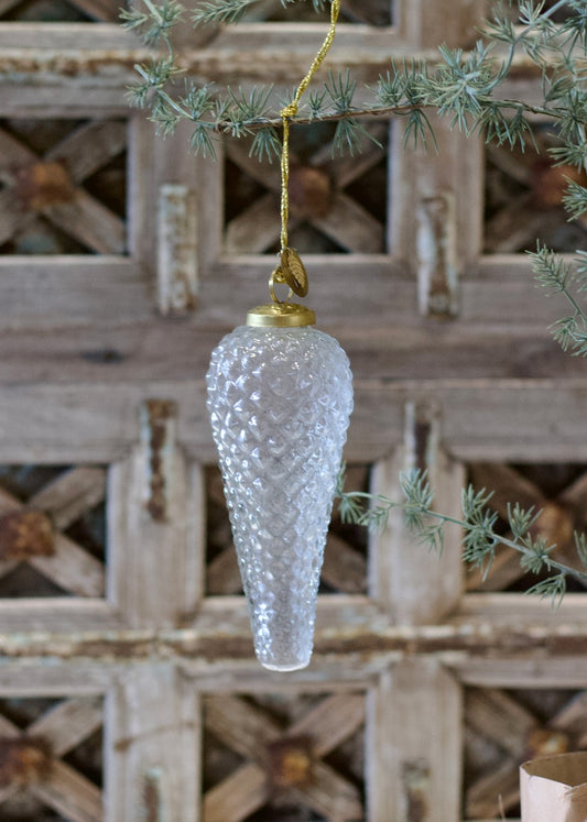 Kerst kegel transparant glas WEL168