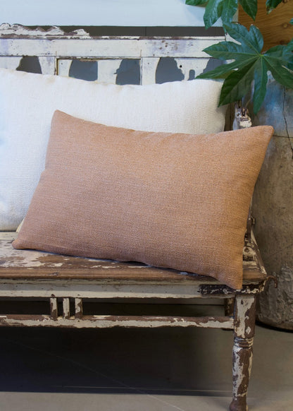 Housse de coussin en lin saumon Sym102