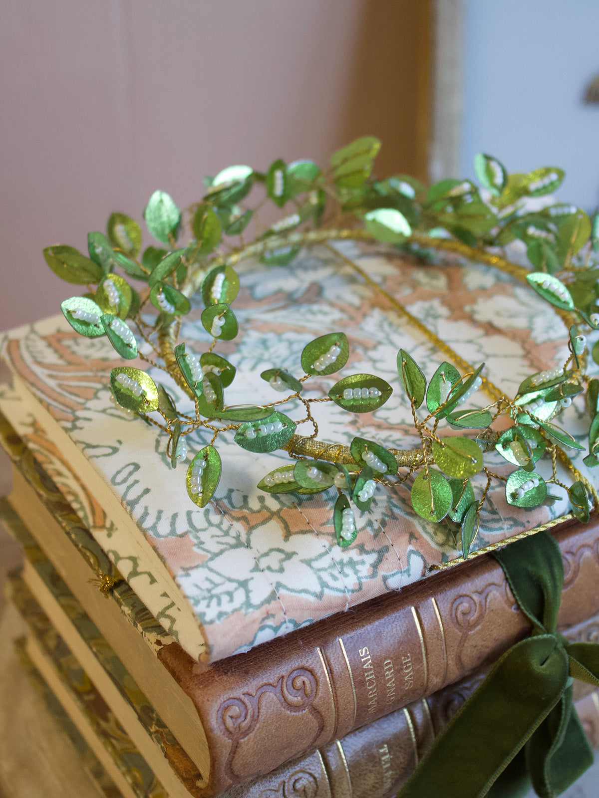 Groene bladerenkrans WD06