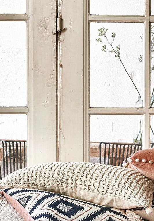 Coussin tricoté en coton RUG03