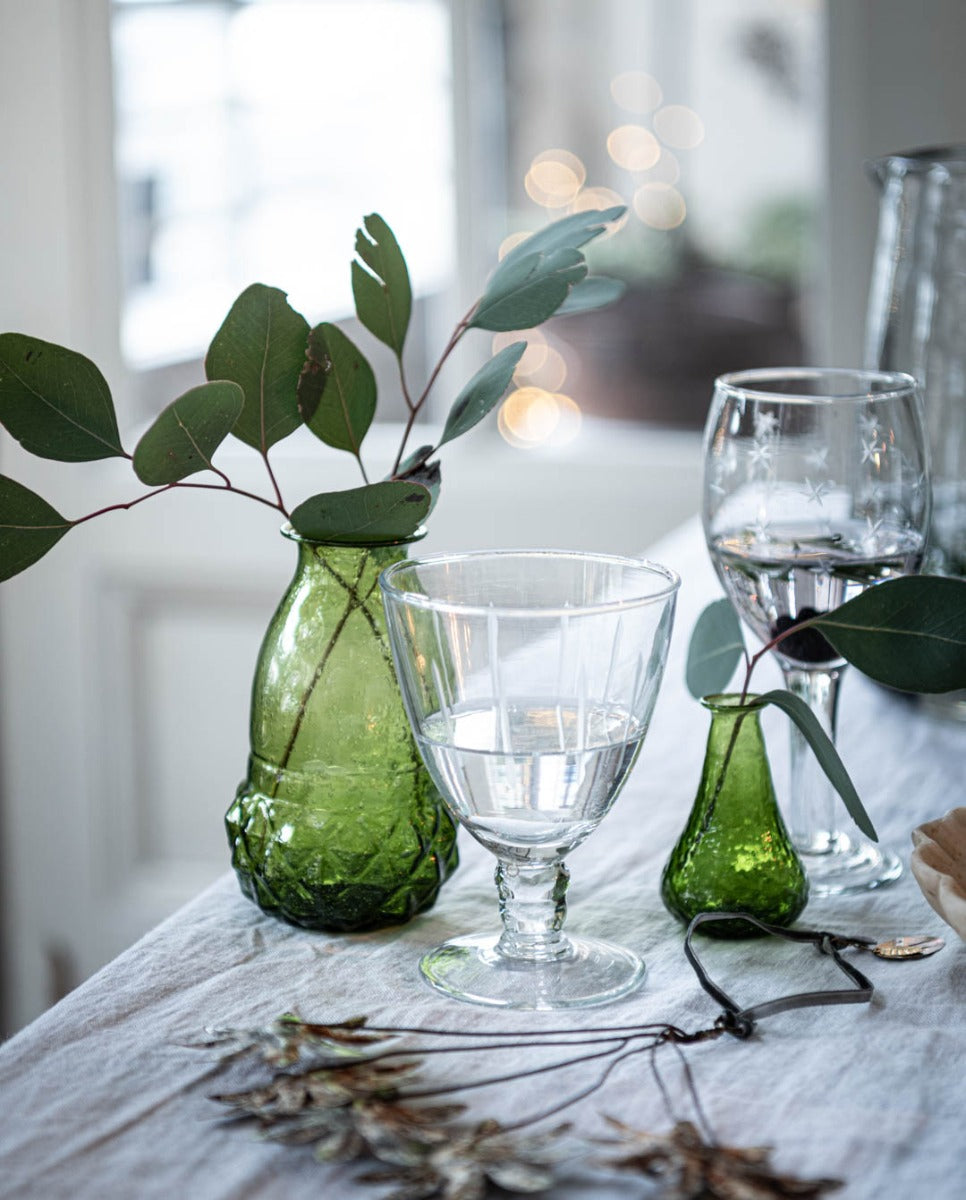 Vase green recycled glass WEL024