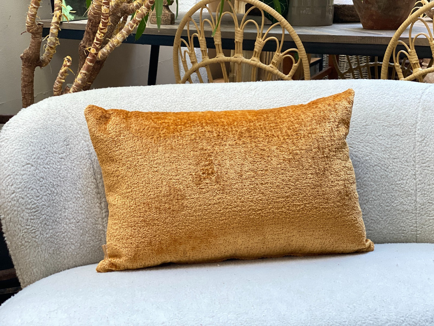 Chenille kussenhoes karamel 404 SYM24