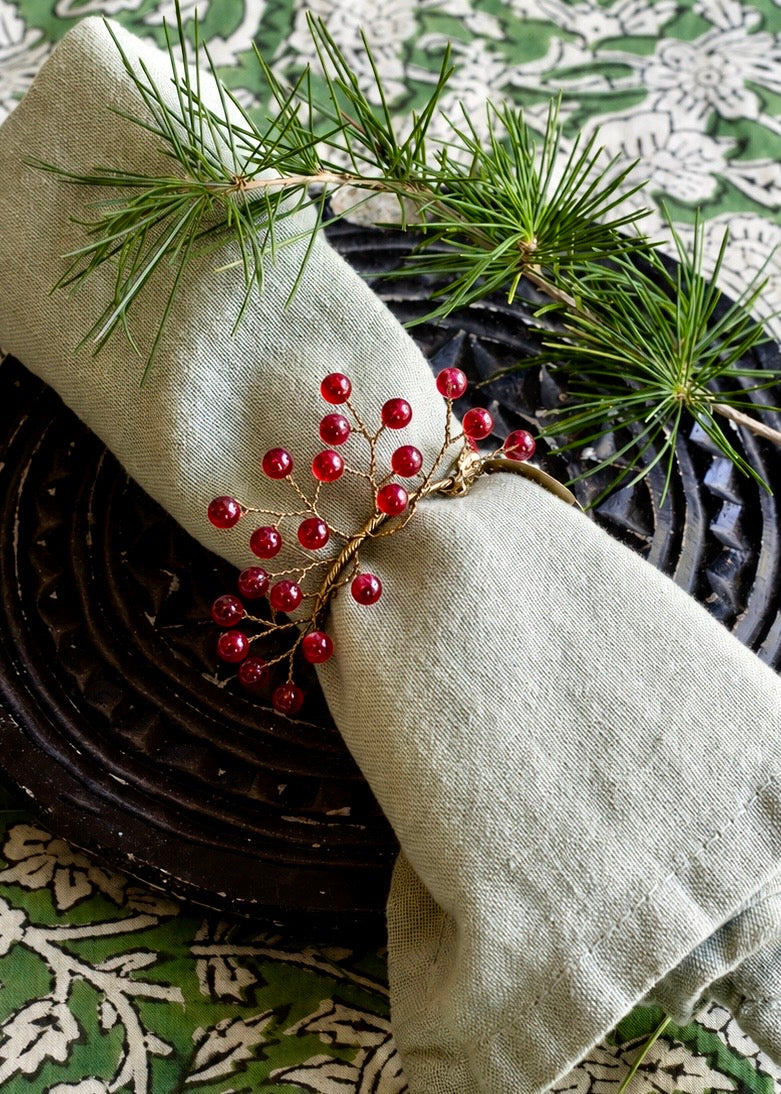 Napkin ring  glass red TI2103
