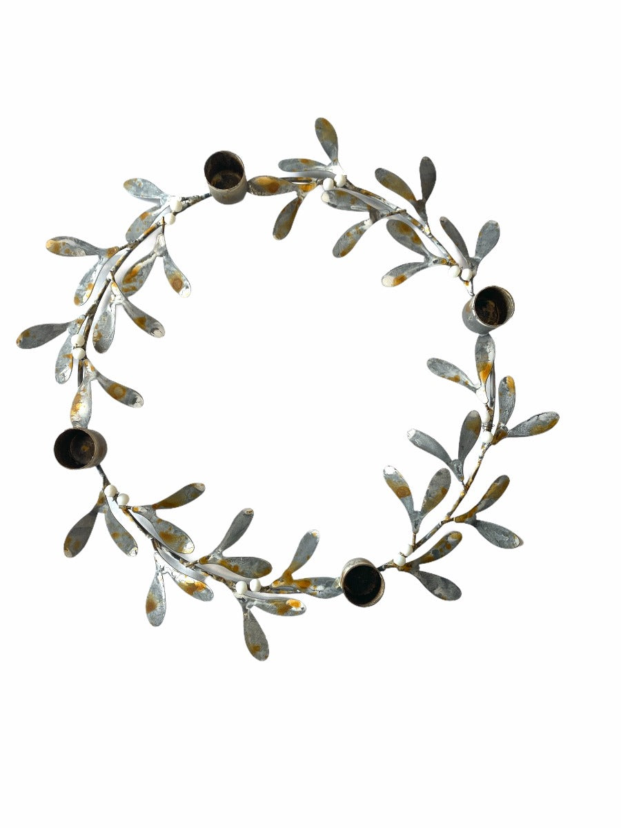 Mistletoe wreath candle holder EW-5213