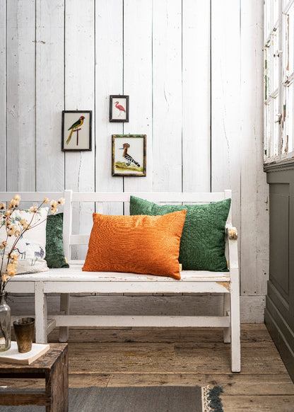 Housse de coussin en lin vert Sym 101