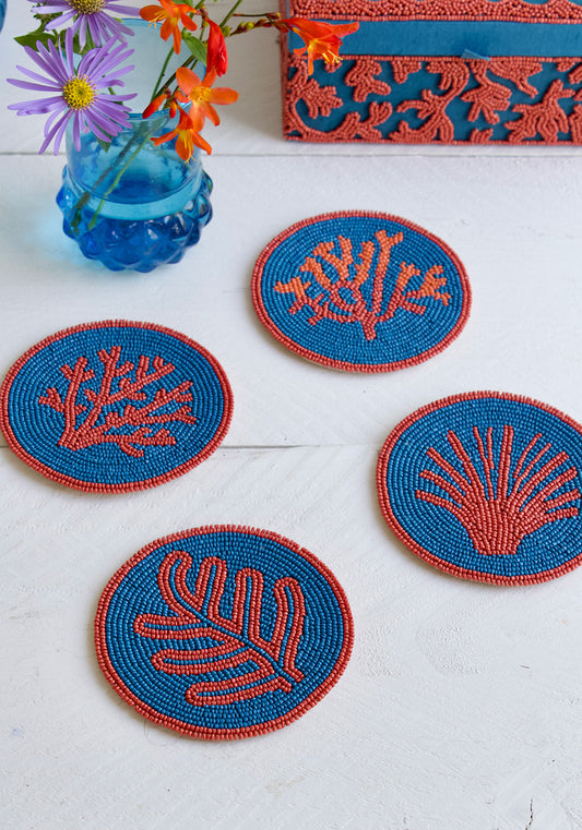 Beaded coasters s/4 AKS004