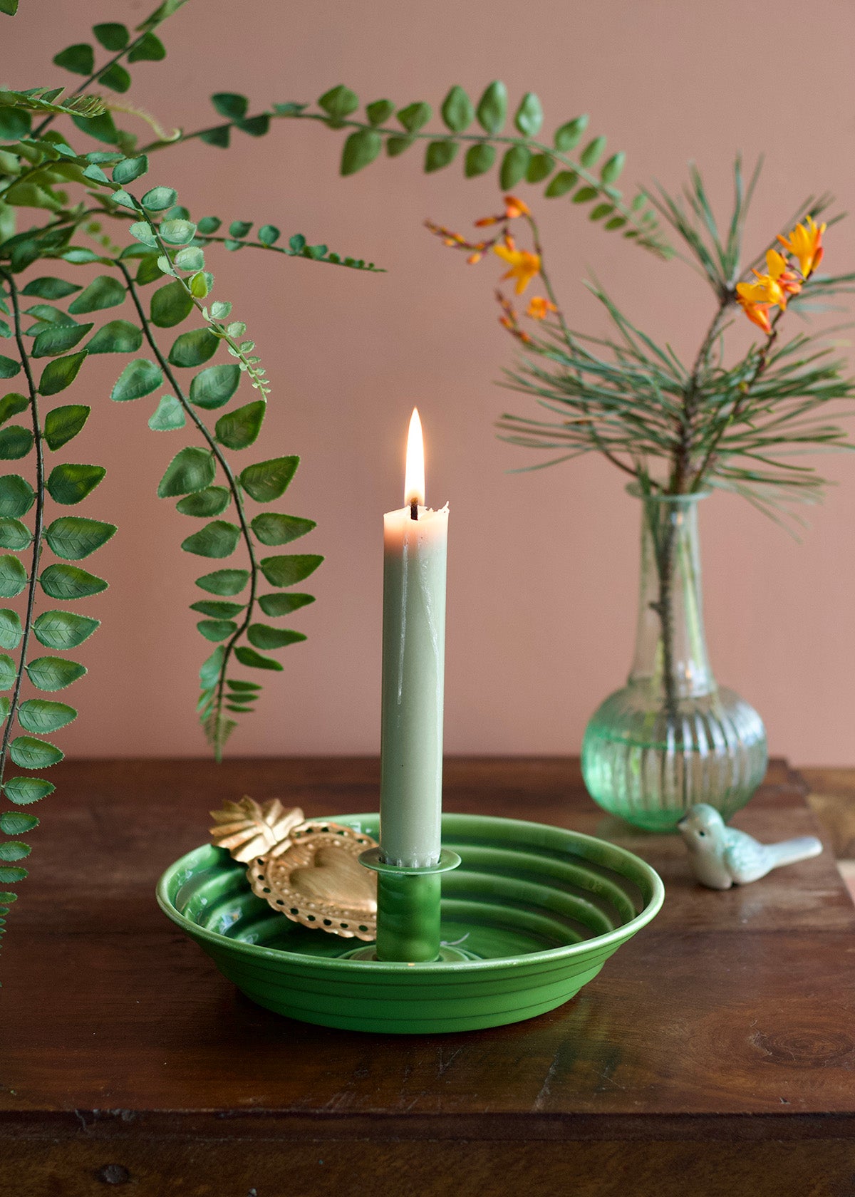 Candle holder green DG15