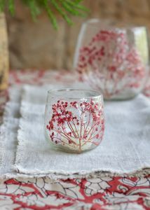 Red flower glass WEL218